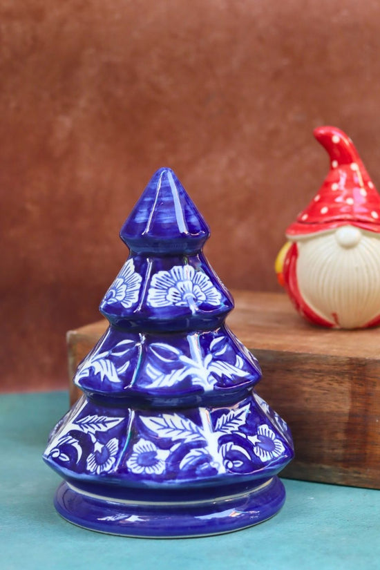 Royal Blue Christmas Tree made by ceramic