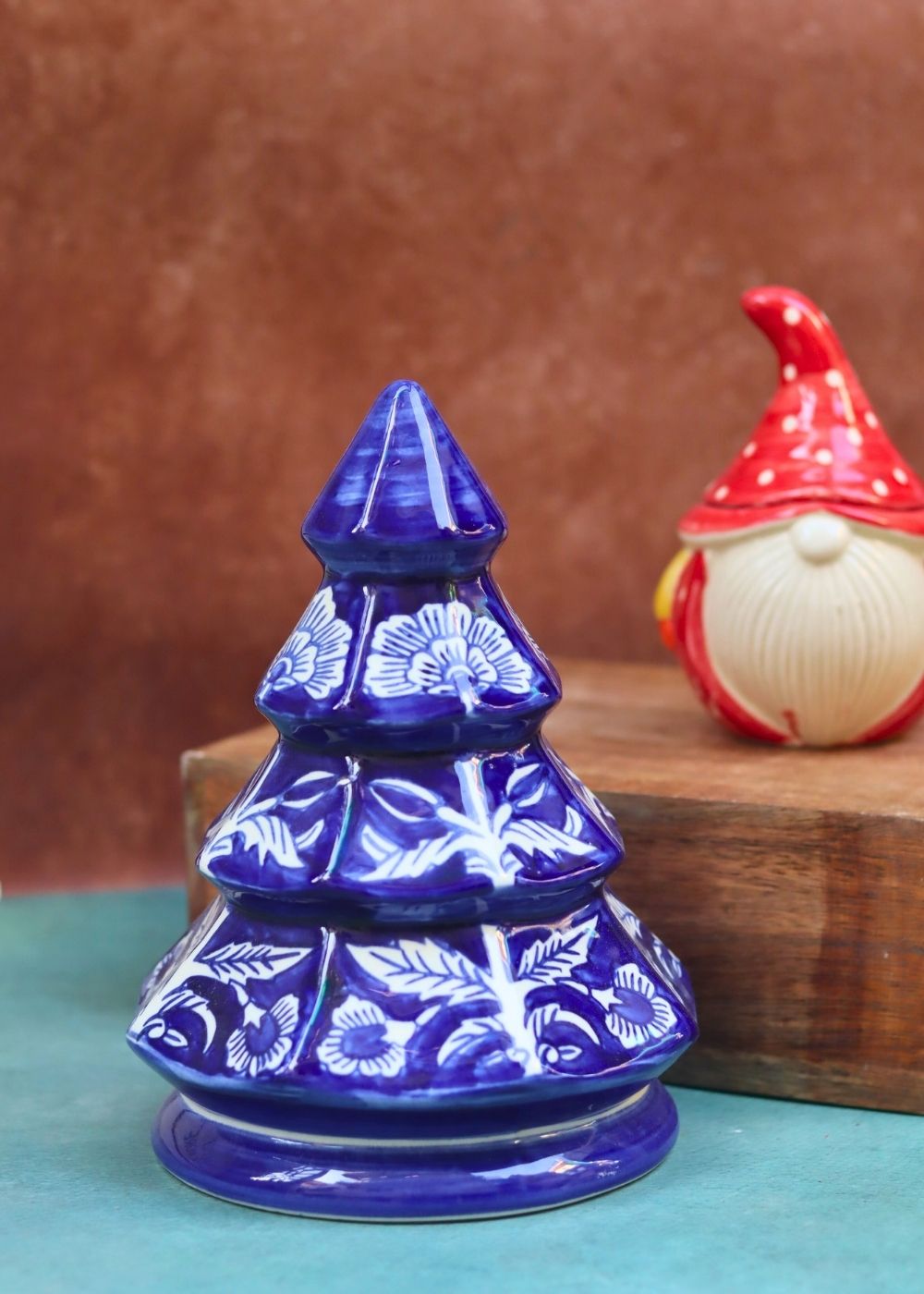 Royal Blue Christmas Tree made by ceramic