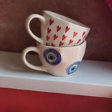 Heart & Evil Eye Mug Diwali Gift Box made by ceramic