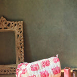 pink ele toiletry bag made by cotton