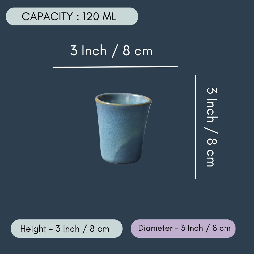 Blue Chai Kulhad - Set of 2