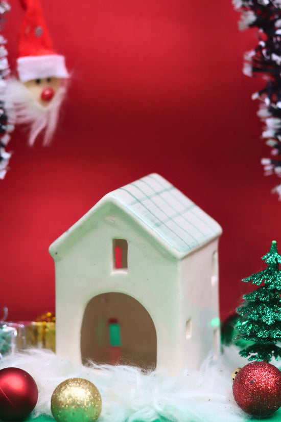 handmade Green House Tea Light Holder for this christmas festive season