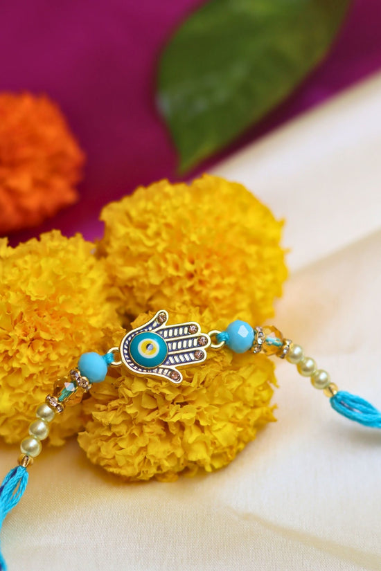 Hamsa Shield Rakhi handmade in India