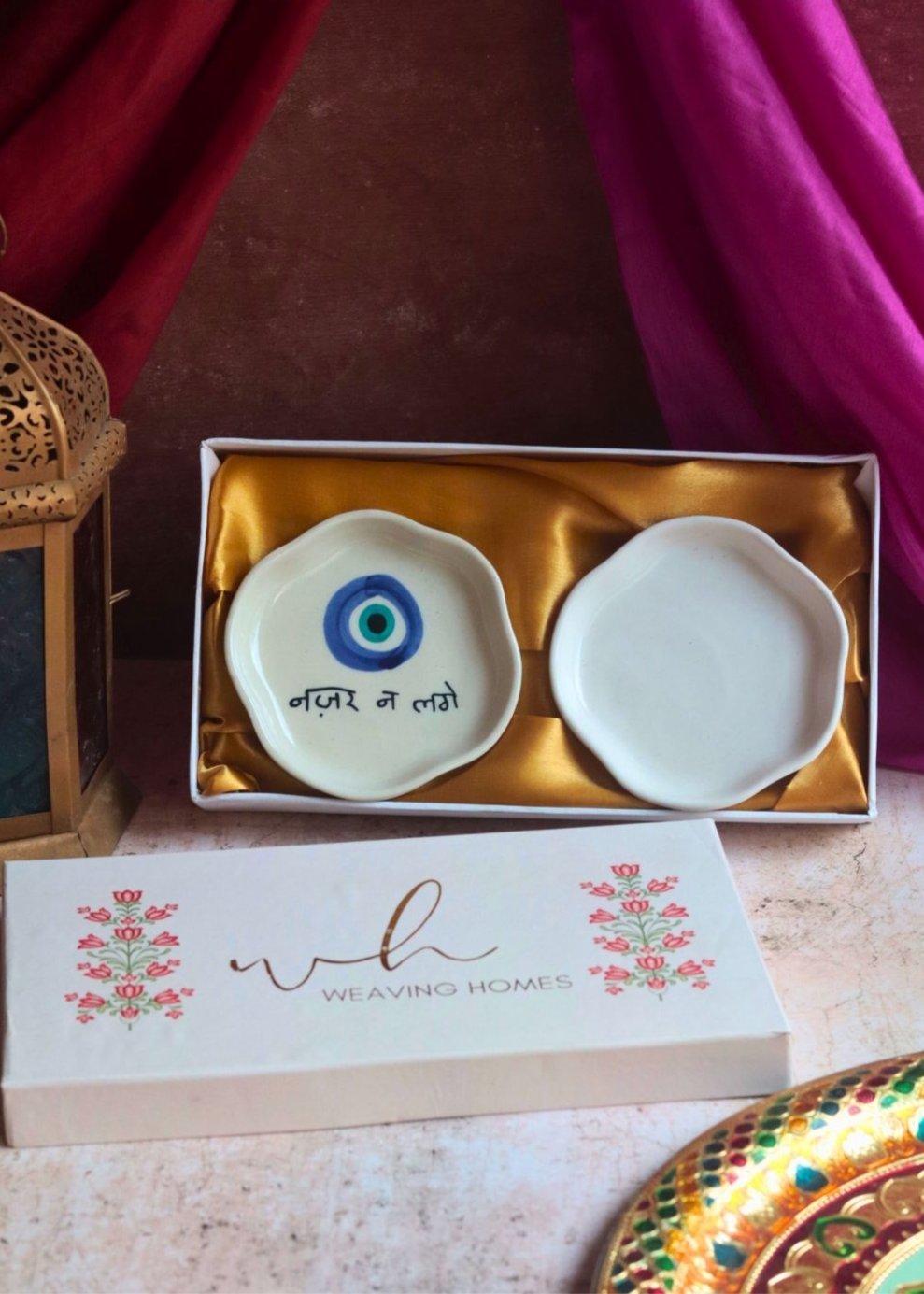 Nazar & White Handmade Dessert Plate in a Gift Box handmade in india