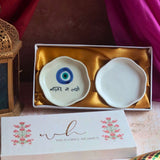 Nazar & White Handmade Dessert Plate in a Gift Box handmade in india