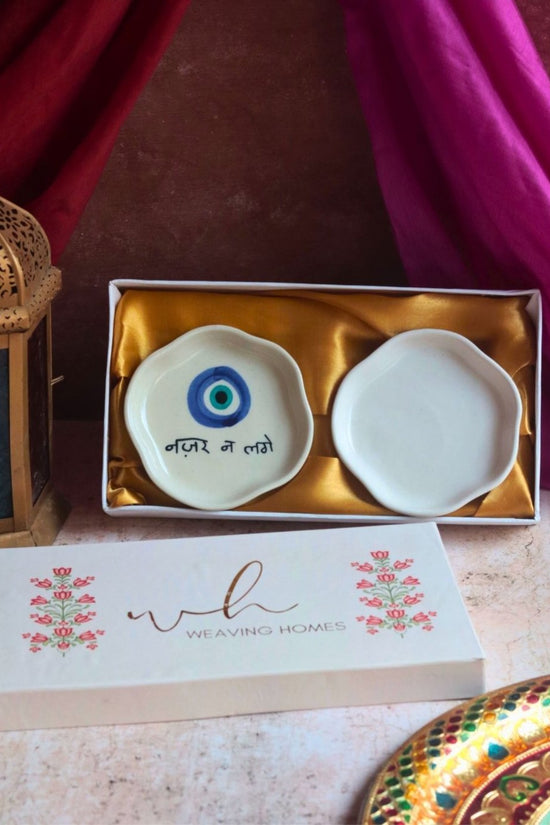Nazar & White Handmade Dessert Plate in a Gift Box handmade in india