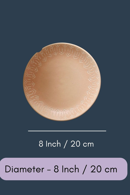 Blush Pink Carved Quarter Plate