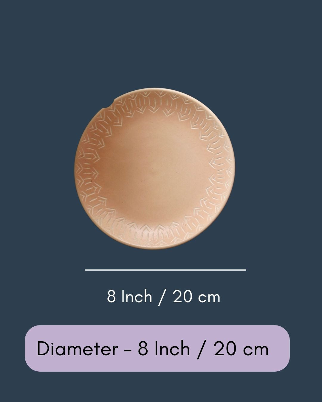 Blush Pink Carved Quarter Plate