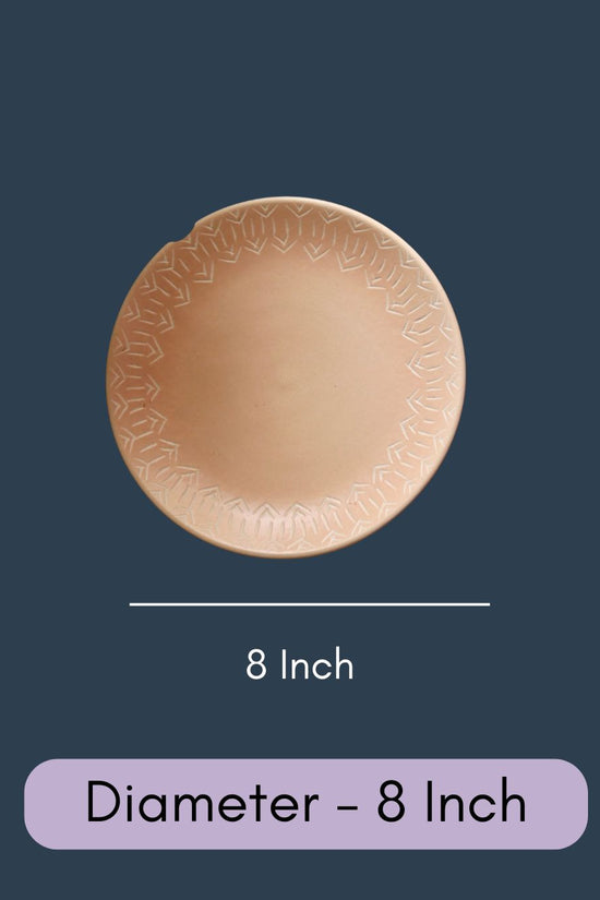 Blush Pink Carved Quarter Plate