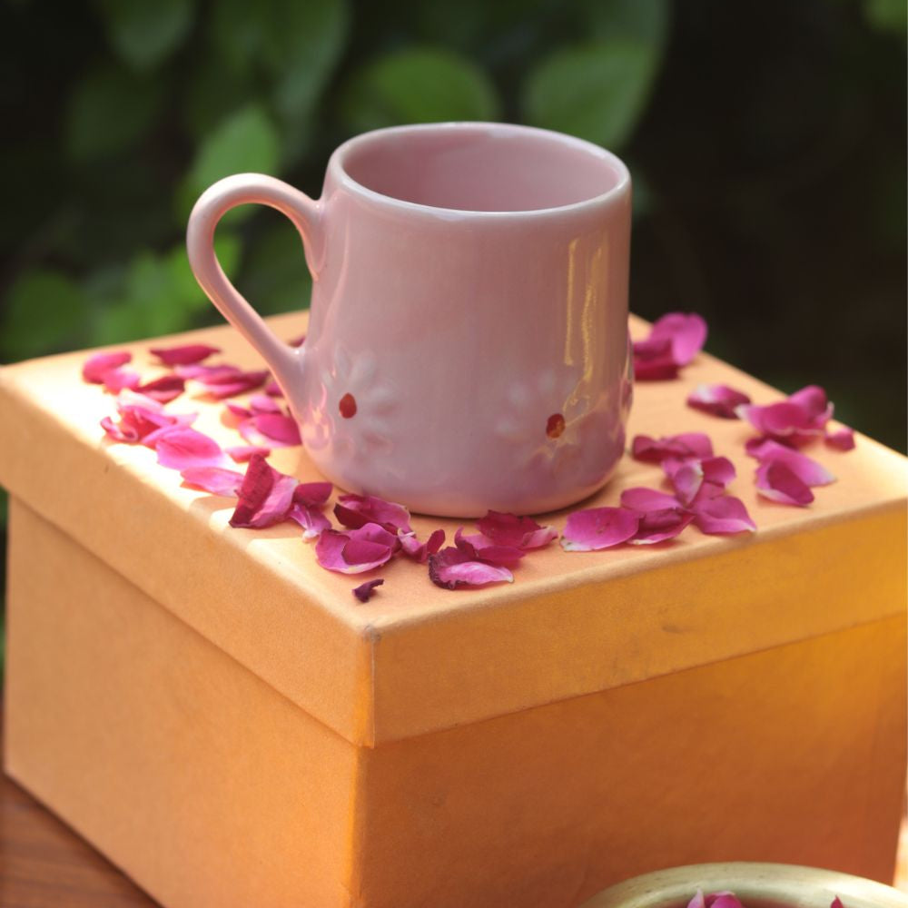 Handmade Pink Lily Mug Diwali Gift box