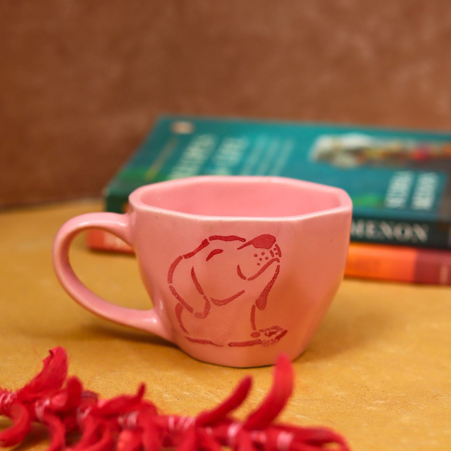 Handmade Pink Dog Mug