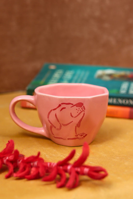 Handmade Pink Dog Mug