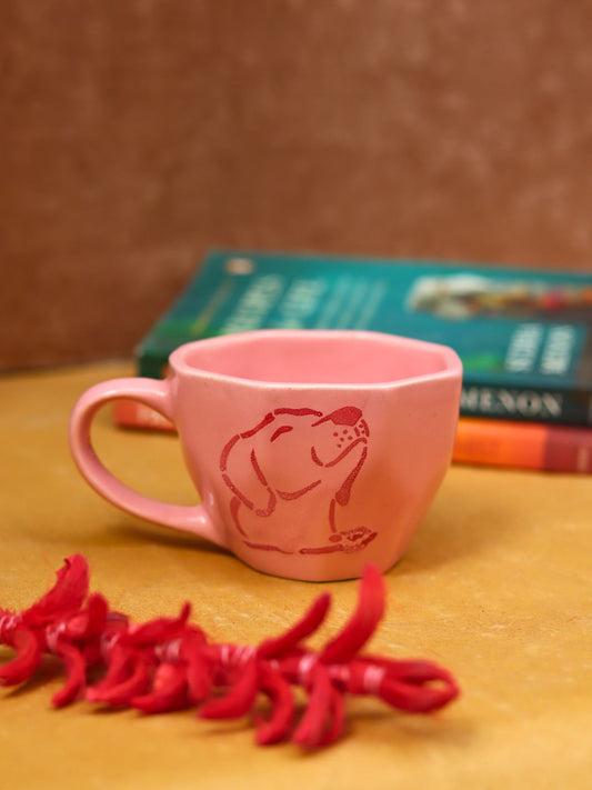 Handmade Pink Dog Mug
