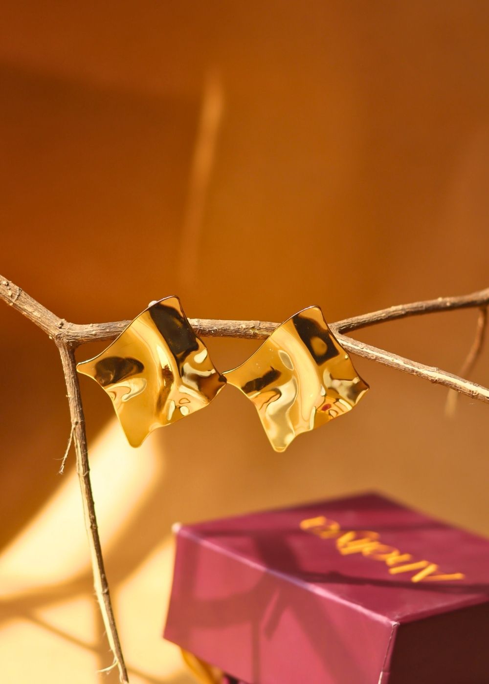 Asymmetrical Aura Earrings handmade in India