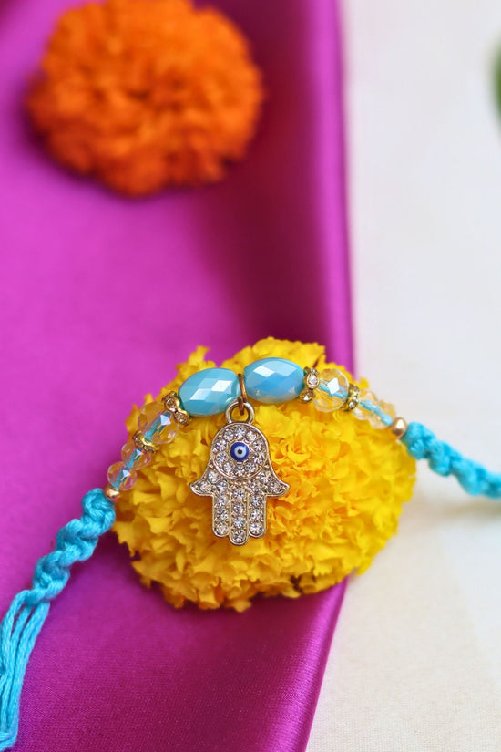 Hamsa Pearls Shield Rakhi