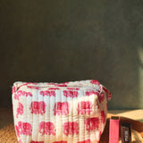 pink ele toiletry bag made by cotton