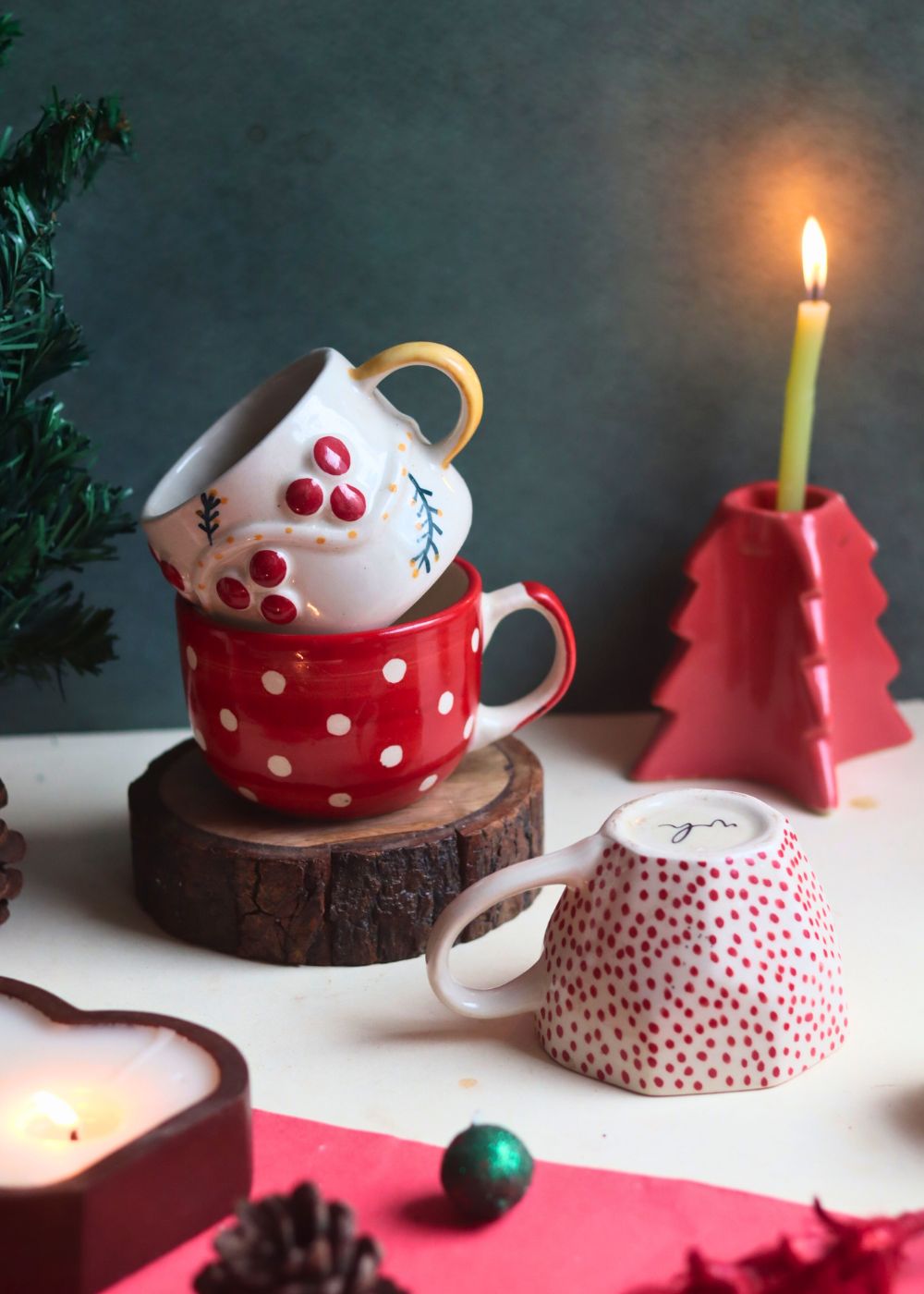 Handmade Set of 3 - Snowy Cheers Mug