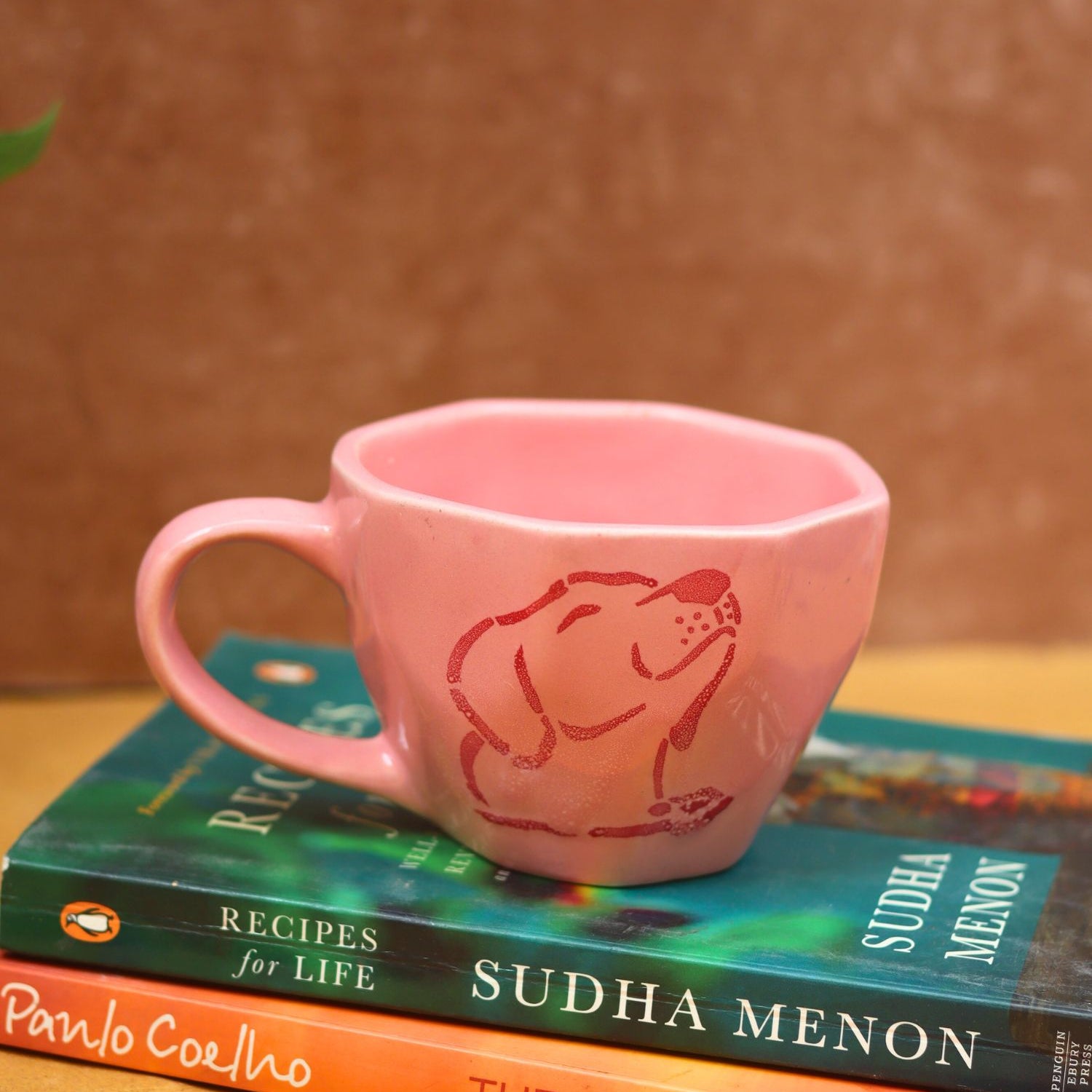 Pink Dog Mug made by ceramic