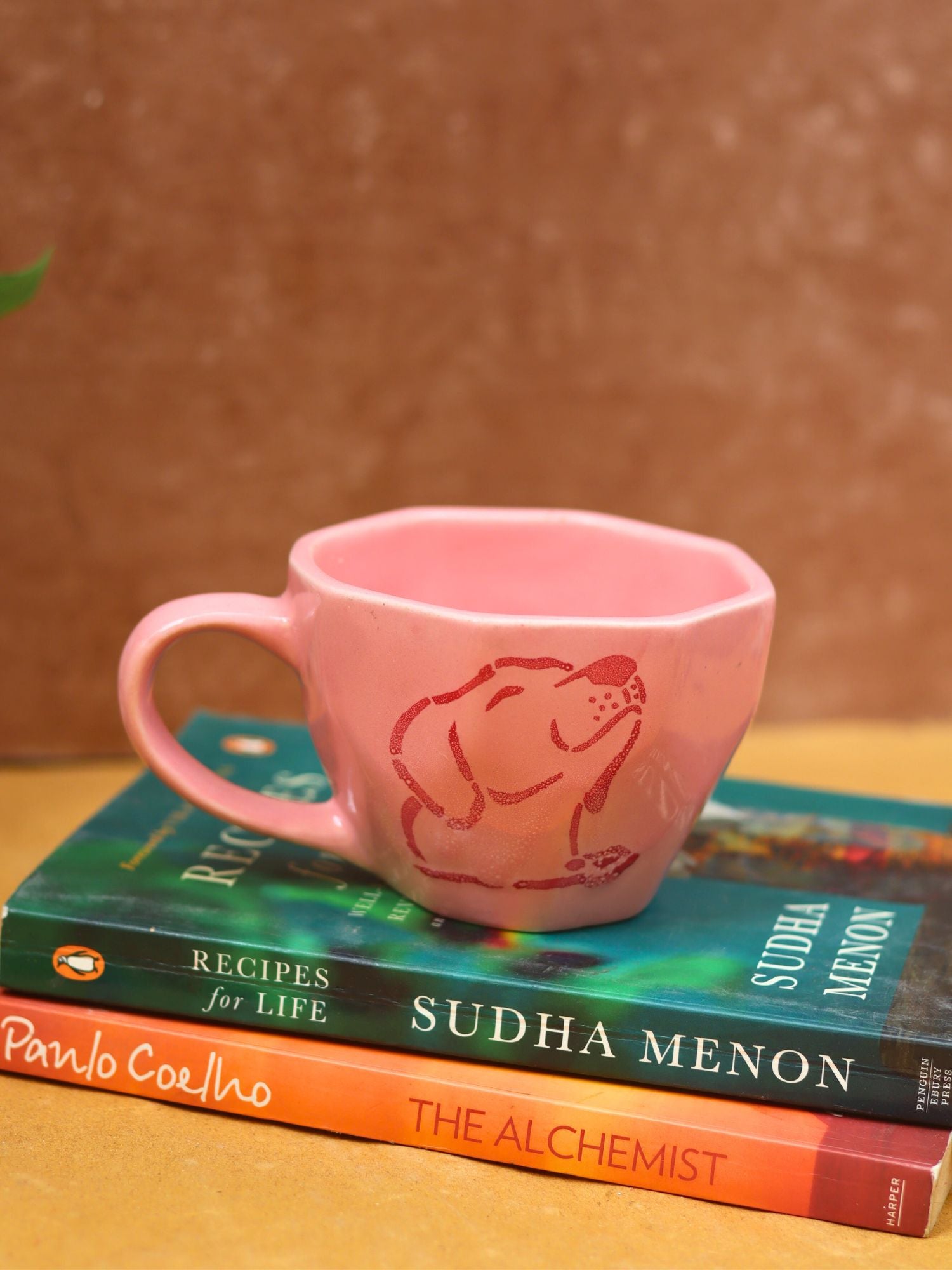 Pink Dog Mug made by ceramic