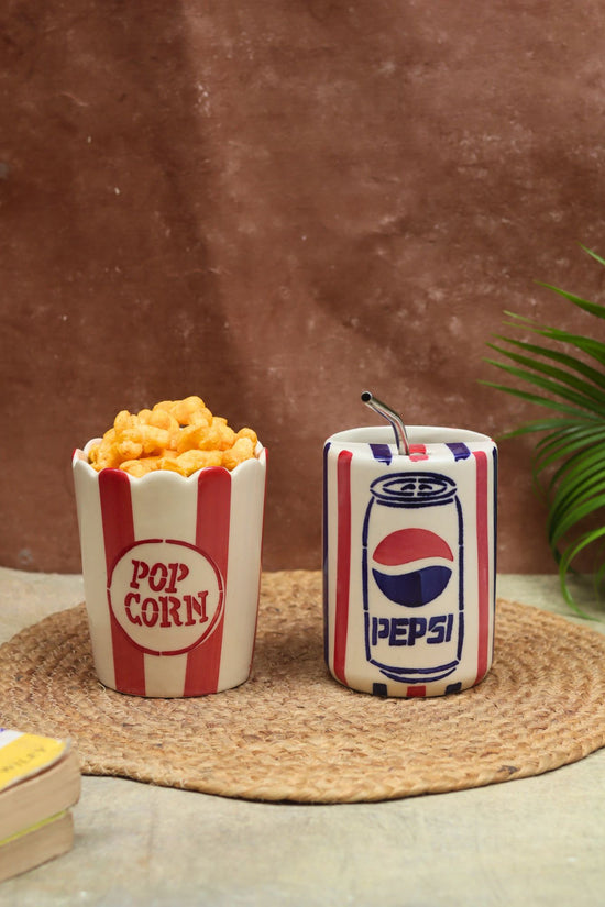 Handmade Set of 2 - Pepsi Tumbler & Popcorn Tub Combo