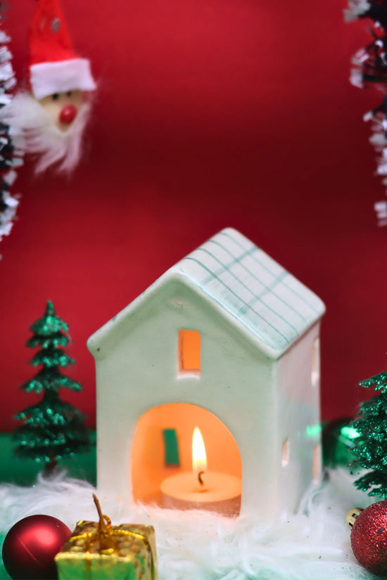 Green House Tea Light Holder handmade in India