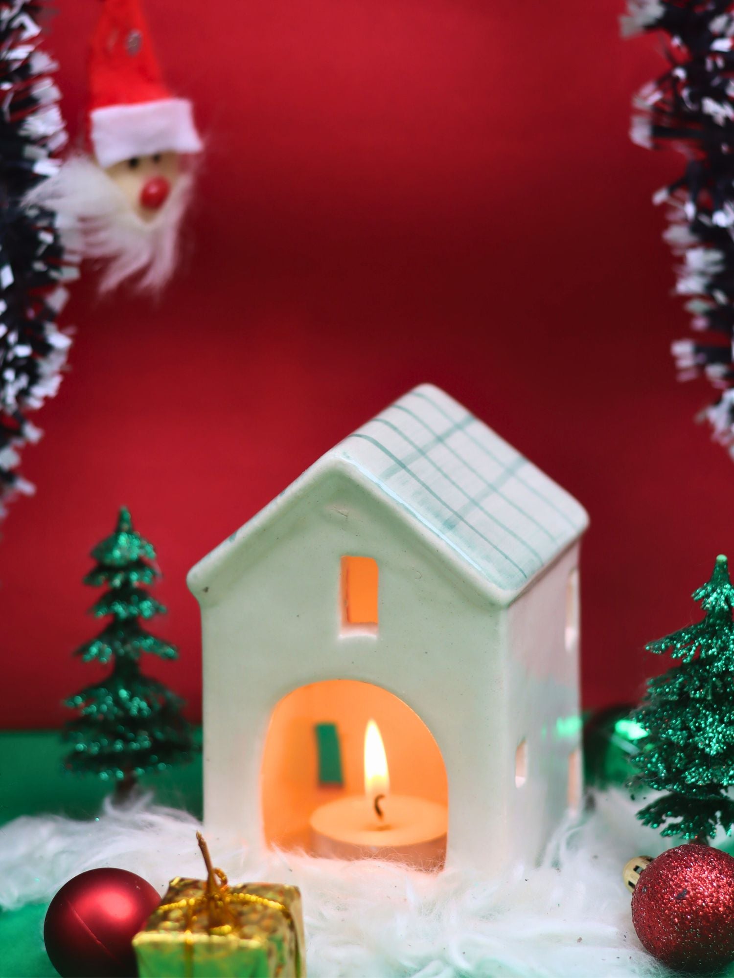 Green House Tea Light Holder handmade in India