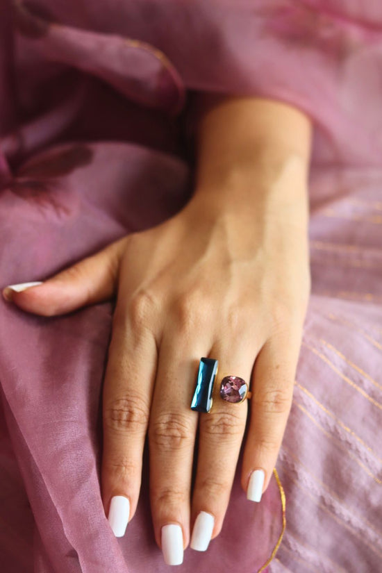 Anti tarnish Studded Stone Ring