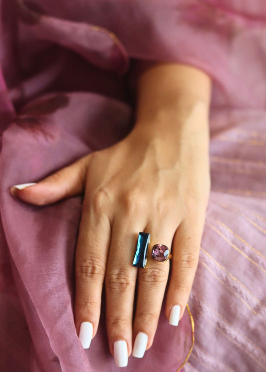 Anti tarnish Studded Stone Ring