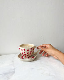 Handmade Heart Mug & All Heart Dessert Plate