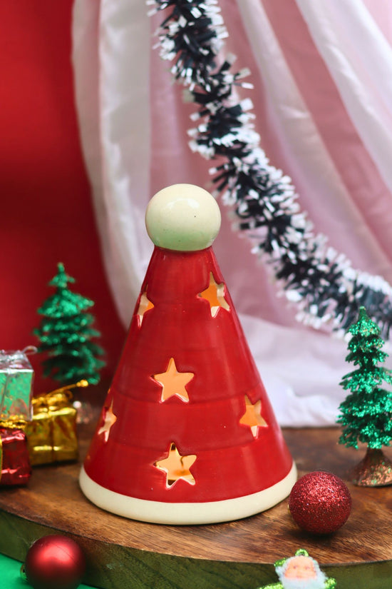 handmade Santa’s Cap Tea Light Diffuser for this Christmas festive season