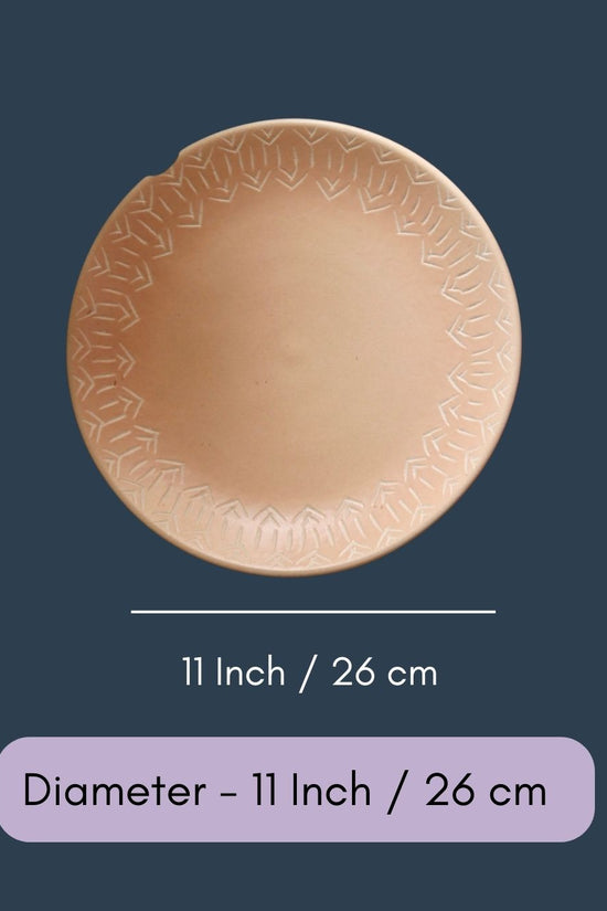Blush Pink Carved Dinner Plate