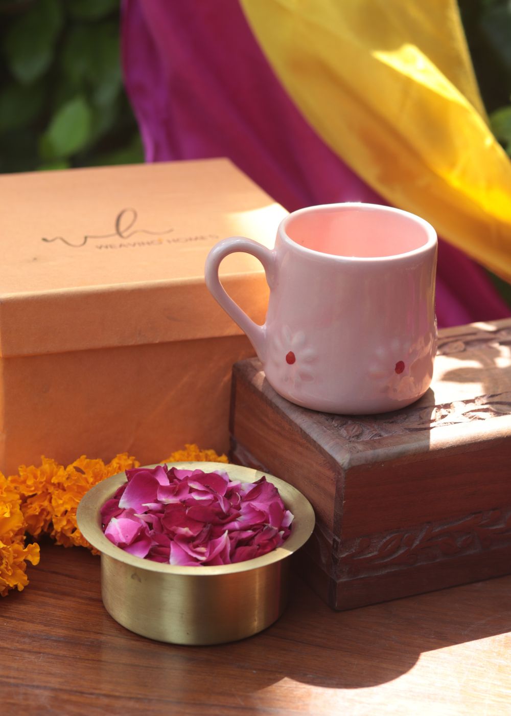 Pink Lily Mug Diwali Gift box handmade in india