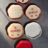 Set of 6 Christmasy Treat Dessert Plates (for the price of 5) handmade in india