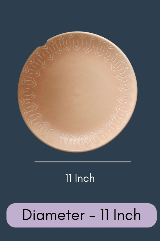 Blush Pink Carved Dinner Plate