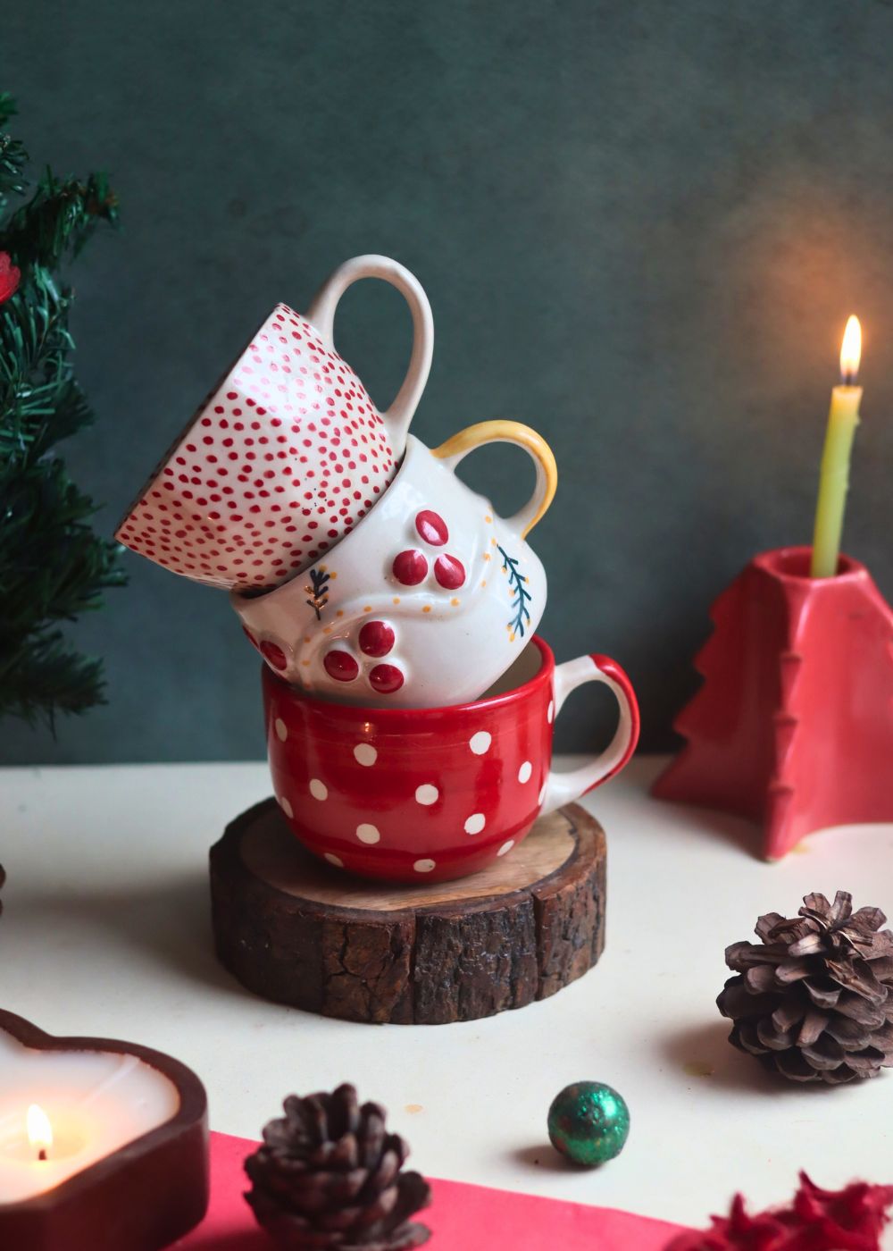 Set of 3 - Snowy Cheers Mug made by ceramic