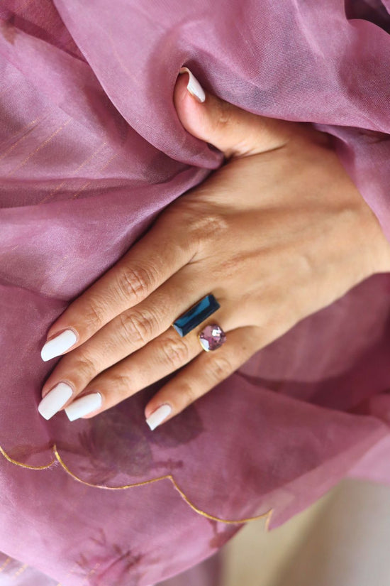 Studded Stone Ring handmade in India