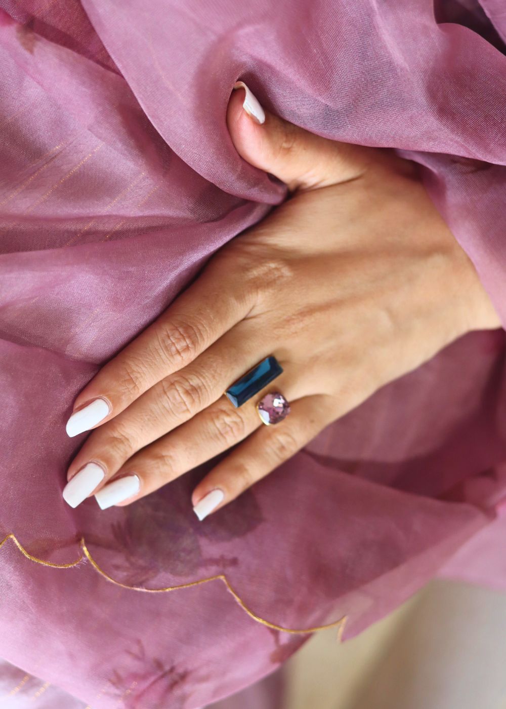 Studded Stone Ring handmade in India