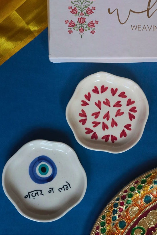 Nazar & All Heart Handmade Dessert Plate in a Gift Box handmade in india