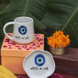 handmade Nazar mug & Handmade Dessert Plate Diwali Gift Box