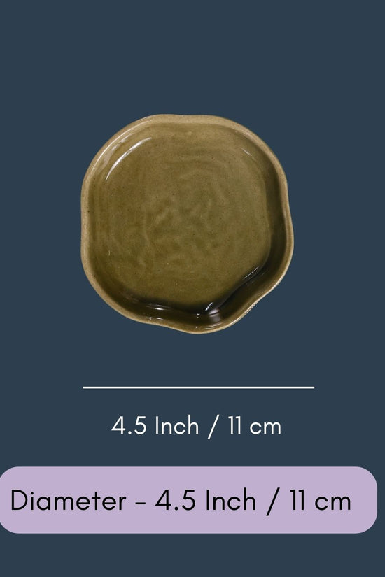 Army Green Handmade Dessert Plate