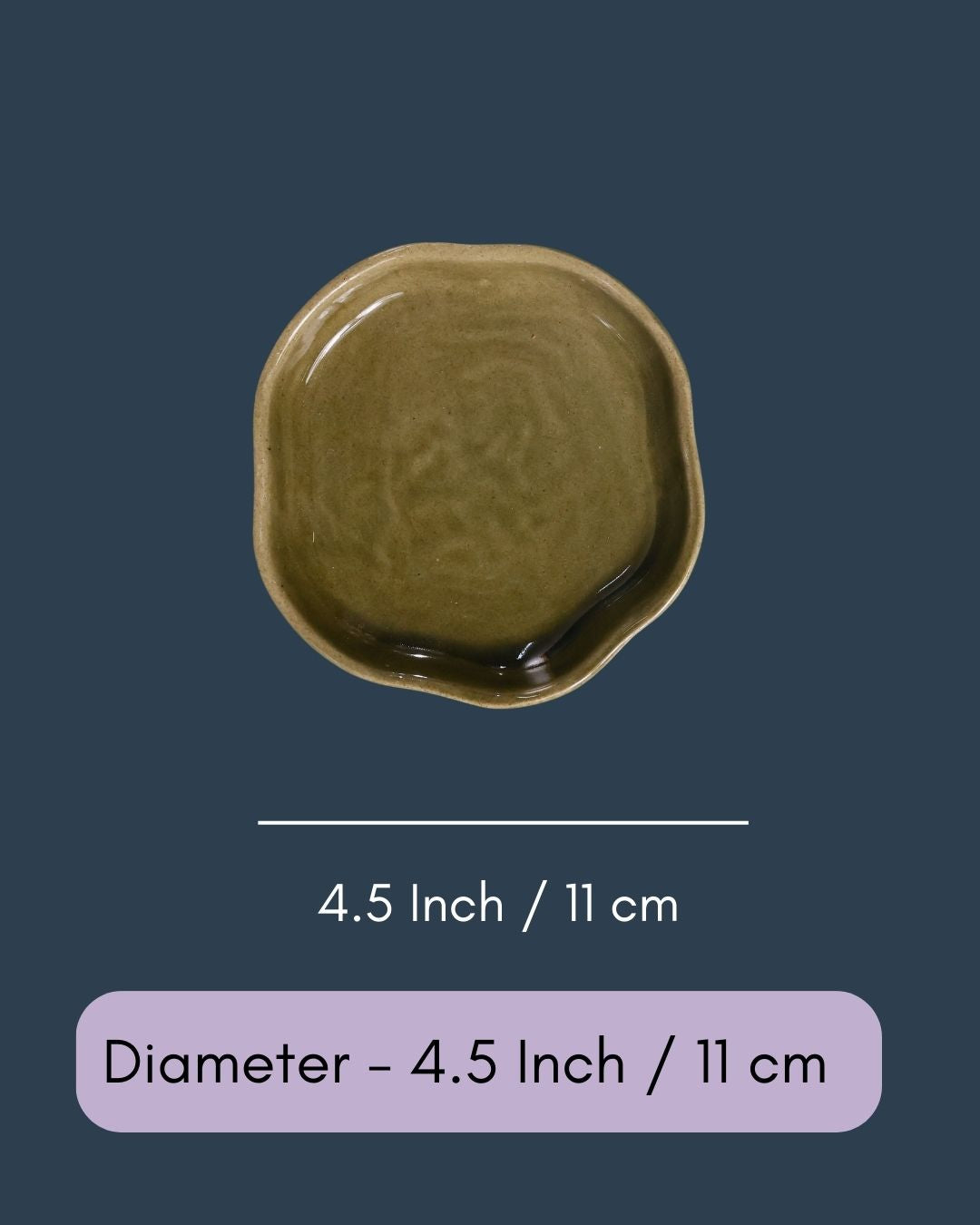 Army Green Handmade Dessert Plate