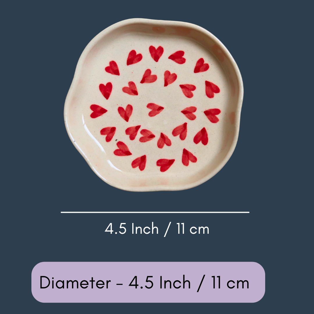 All Hearts - Handmade Dessert Plate