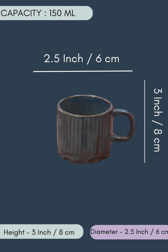 Deep Sea Blue Tea Cups - Set of 6