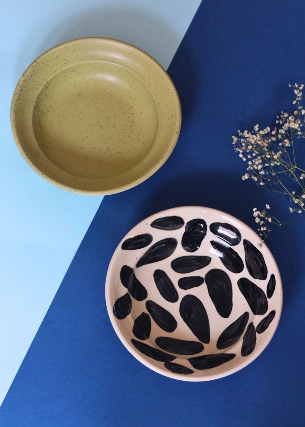 Army Green & Pebble Pasta Plate made by ceramic