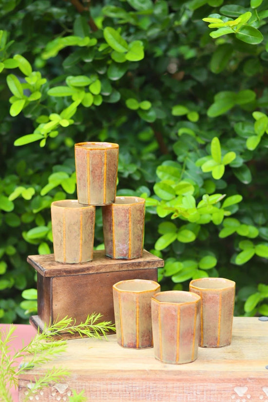 Set of 6 - Mustard Chai Kulhad with premium quality material