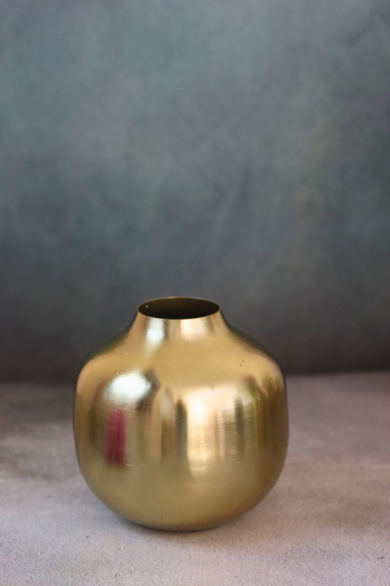 Handmade ceramic brass flower vase for home decoration 