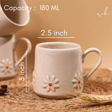 Handmade ceramic white lily mugs height & breadth