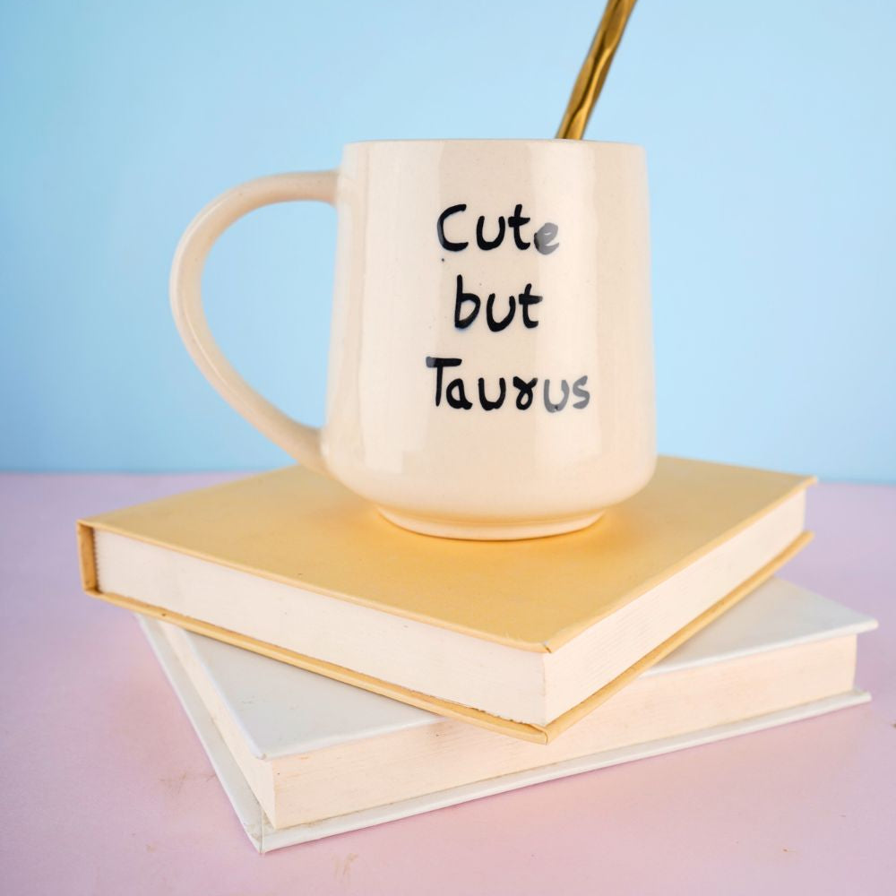 handmade cute but taurus mug 