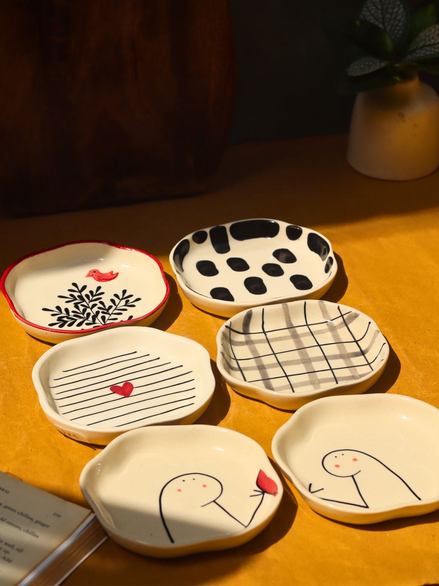 Set of 6 Tasty Treat Handmade Dessert plate (for the price of 5)