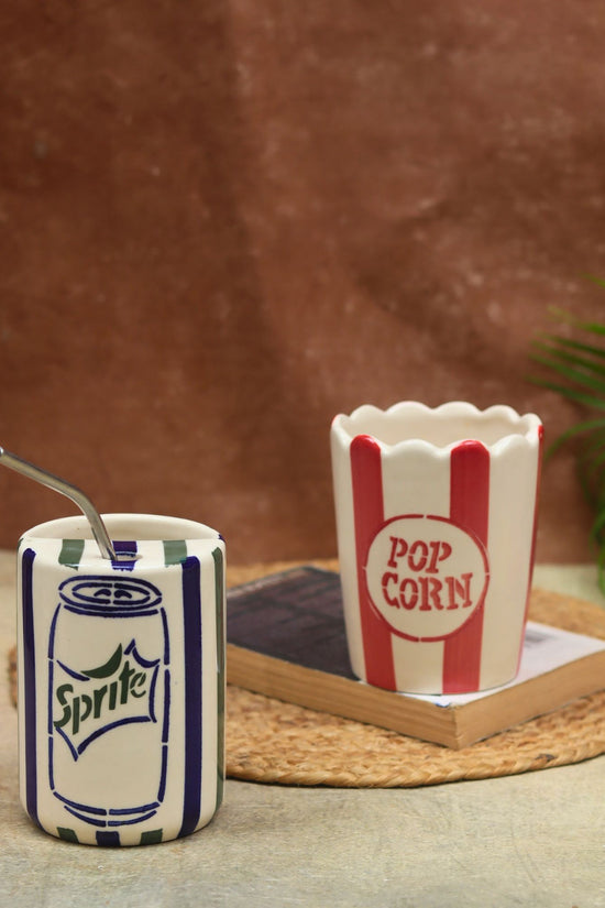 handmade Set of 2 - Sprite Tumbler & Popcorn Tub Combo
